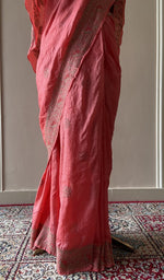 Saree draped on the mannequin, side view