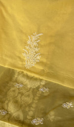 Hand embroidery on yellow cotton