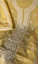 Chikankari worked by hand on cotton