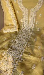 Yellow cotton laid out flat