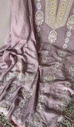 Gala and front placket, do taar and teen taar chikankari with haath ki jaali