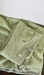 Second folded view of the pista green kurta piece