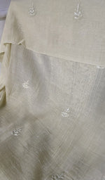 Load image into Gallery viewer, dupatta chikankari detail, pale yellow pure mul chanderi