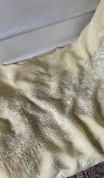 Load image into Gallery viewer, gala and front chikankari on ivory pure mul chanderi