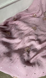 Gala and front placket, badla work rose motifs