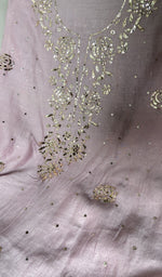 badla work rose motifs across the body of the kurta