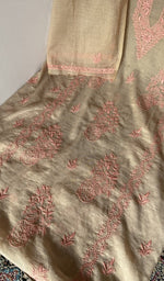Close look at the fine contrast chikankari with never seen before matka motifs