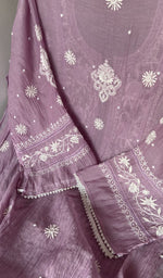 Lilac pure mul chanderi dupatta with scattered motifs