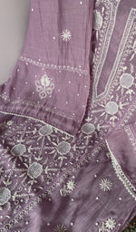 Gala and neckline, fine chikankari with beads