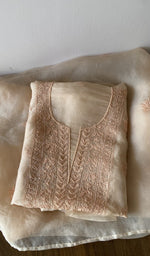 Gala and neckline of the beige kurta