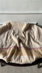 Bottom fabric draped over the stool