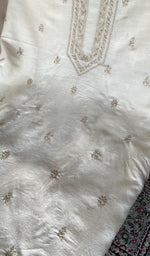 Do taar chikankari on the cream eri silk