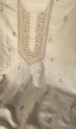 Chikankari worked by hand on eri silk