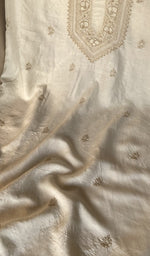 Ivory eri silk laid out flat