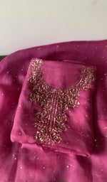 Gala and neckline of the pink kurta