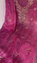 Dupatta laid over the kurta, pure organza silk