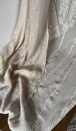 Gala and front placket, fine chikankari