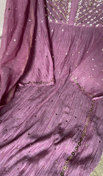 Badla work and mukaish work across the body of the kurta piece