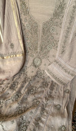 Chikankari worked by hand on mul chanderi