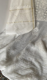 Gala and front placket, do taar and teen taar chikankari