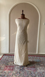Beige munga silk kurta fabric on the mannequin