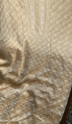 Do taar jaaldar chikankari on the beige munga silk