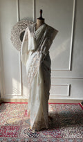 Aleena — Off White Pure Silk Chikankari Saree