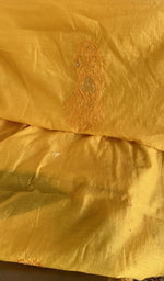 Close view of the mustard kurta fabric