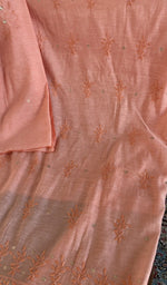 Chikankari worked by hand on chanderi silk