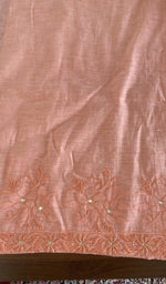Close view of the peach kurta fabric