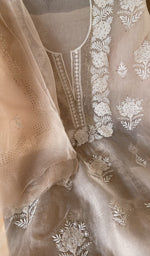 Chikankari worked by hand on organza silk
