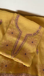Folded mustard mul chanderi kurta, second view
