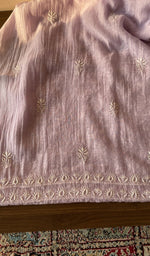Folded lilac mul chanderi kurta, second view