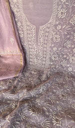 Chikankari worked by hand on mul chanderi