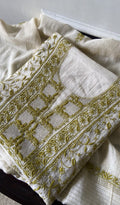 Rima z — Off White Pure Mul Chanderi Chikankari 3 Pc Unstitched Suit Set