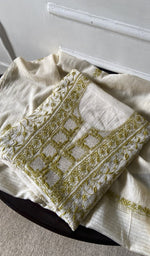 jaali and motif detail, off white pure mul chanderi