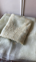 Folded ivory organza silk kurta, second view