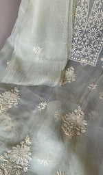 Do taar and teen taar chikankari on the ivory organza silk