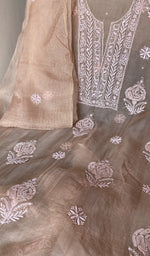 Close view of the peach kurta fabric