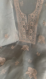 Chikankari worked by hand on organza silk