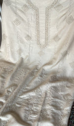 Chikankari worked by hand on eri silk