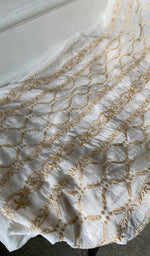 Gala and front placket, fine do taar and teen taar jaaldar contrast chikankari with 