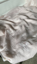Gala and front placket, fine do taar and teen taar chikankari with haath ki jaali on
