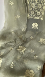 Do taar and teen taar chikankari with zari haath ki jaali across the body of the kurta piece