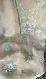 Dupatta laid over the kurta, pure organza silk