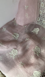 Close look at the do taar and teen taar chikankari with zari haath ki jaali