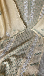 Yellow pure mul chanderi dupatta with scattered motifs