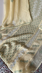 Front panel worked in silver thread with beads, sequins and cutdana