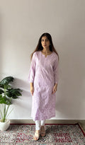 Asma — Purple Cotton Chikankari Stitched Kurti