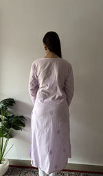 Asma — Purple Cotton Chikankari Stitched Kurti — detail 12